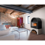 Krbová kamna ABX Grunt s TV černý plech